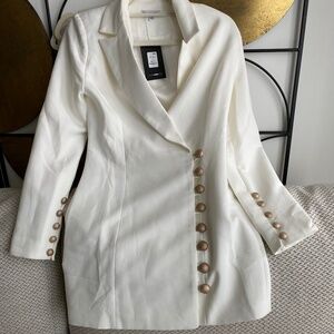 Nwt fashion nova white blazer dress gold buttons